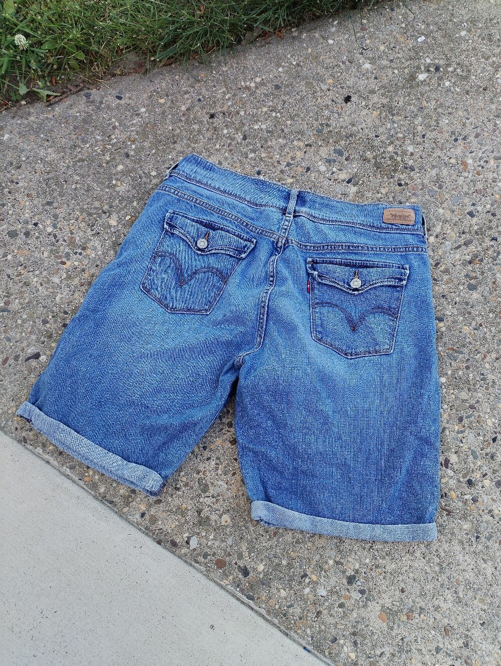 Levi's Women's Blue Denim Roll-Cuff Shorts